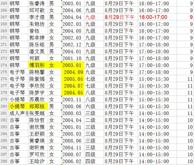 中央音乐学院考级时间安排